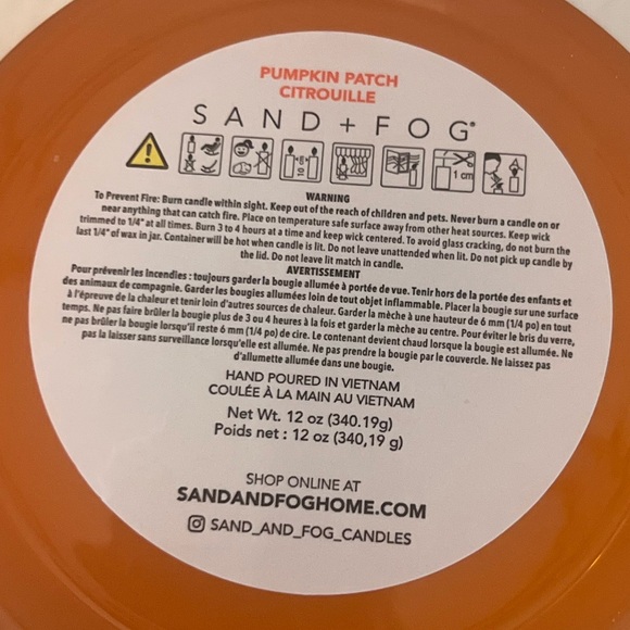 Sand + Fog "PUMPKIN PATCH" Candle - Picture 3 of 4